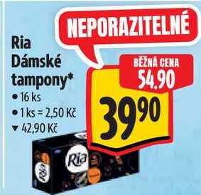 Ria Dámské tampony, 16 ks 