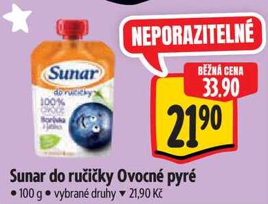 Sunar do ručičky Ovocné pyré, 100 g 