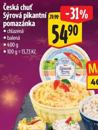 Česká chuť Sýrová pikantní pomazánka, 400 g