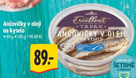 Ančovičky v oleji na kyselo, 90 g