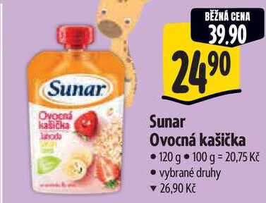 Sunar Ovocná kašička, 120 g