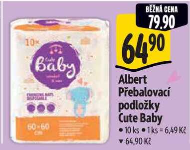 Albert Přebalovací podložky Cute Baby, 10 ks