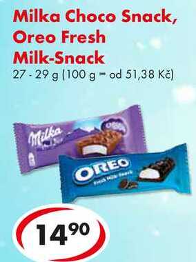Milka Choco Snack, Oreo Fresh Milk-Snack, 27-29 g