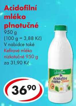 Acidofilní mléko plnotučné, 950 g 
