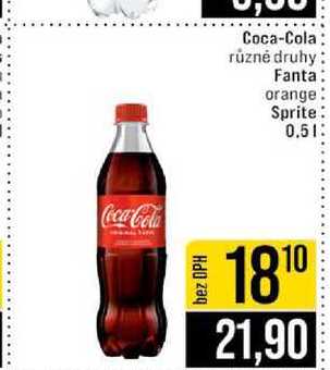 Coca-Cola různé druhy Fanta orange Sprite 0.5l