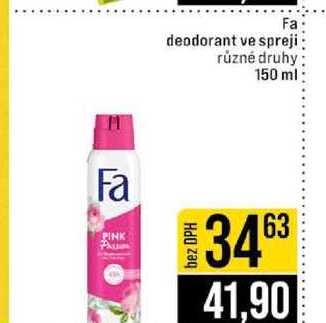 Fa deodorant ve spreji různé druhy 150 ml 