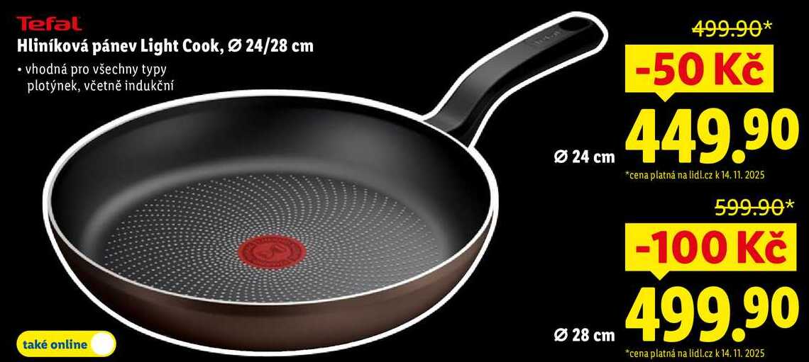 Tefal Hliníková pánev Light Cook