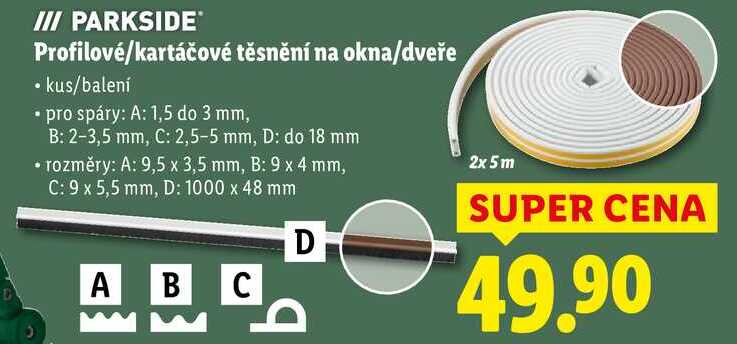 PARKSIDE Profilové/kartáčové těsnění na okna/dveře 