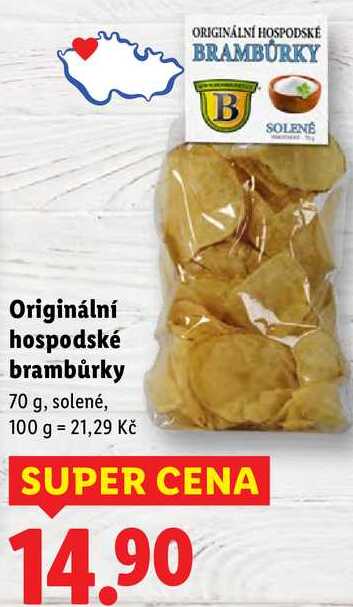 Originální hospodské brambůrky, 70 g