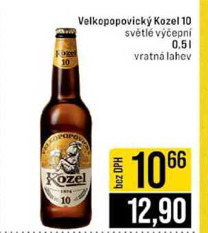 Velkopopovický Kozel 10 světlé výčepní 0.5l