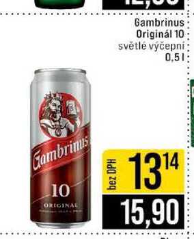 Gambrinus Originál 10 světlé výčepní 0,5l