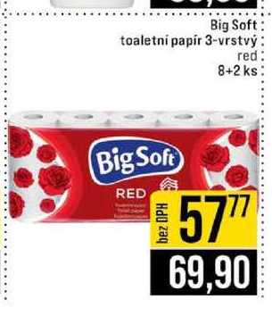 Big Soft toaletni papír 3-vrstvý red 8+2ks
