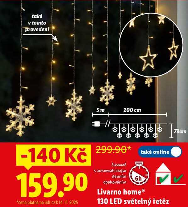 Livarno home 130 LED světelný řetěz 