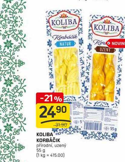 KOLIBA KORBÁČIK přírodní, uzený 55 g
