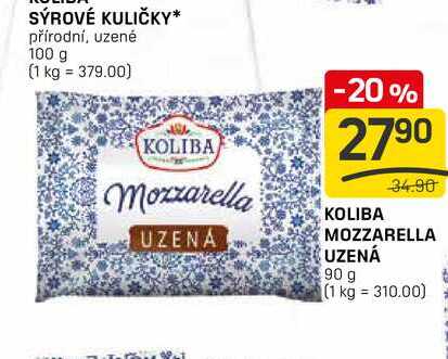 KOLIBA MOZZARELLA UZENÁ 90 g 