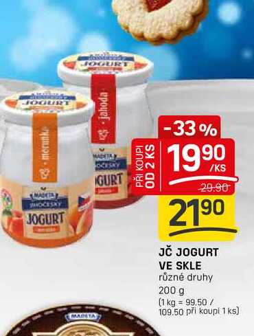 JČ JOGURT VE SKLE různé druhy 200 g
