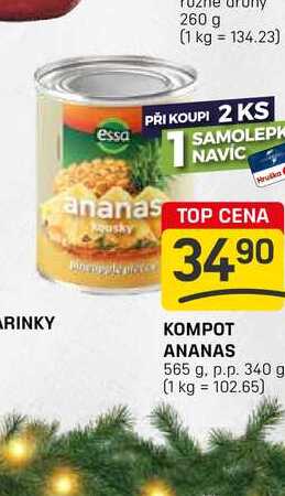 KOMPOT ANANAS 565 g. p.p. 340 g