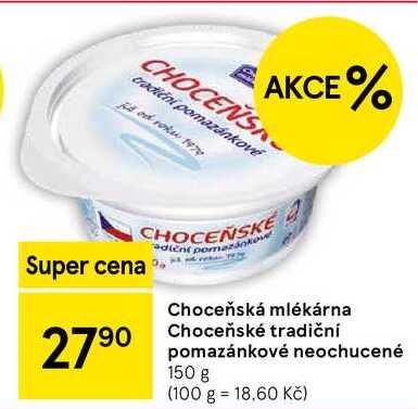 Choceňská mlékárna Choceňské tradiční pomazánkové neochucené, 150 g