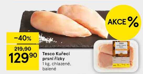 Tesco Kuřecí prsní řízky, 1 kg, chlazené 