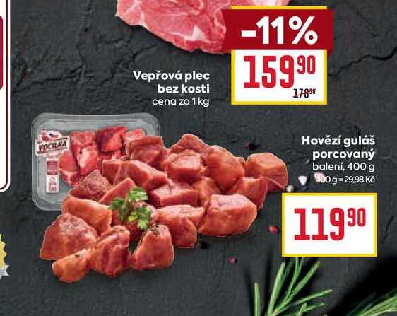 Hovězí guláš porcovaný balení, 400 g