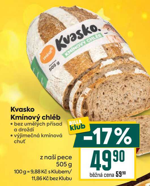 Kvasko Kmínový chléb 505g 