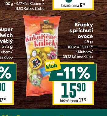 Křupky s příchutí ovoce 45g 