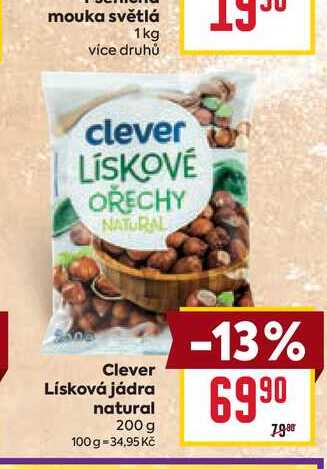 Clever Lísková jádra natural 200 g 