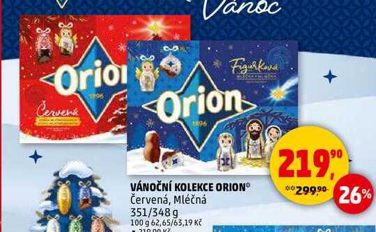 VÁNOČNÍ KOLEKCE ORION Červená, Mléčná, 351/348 g