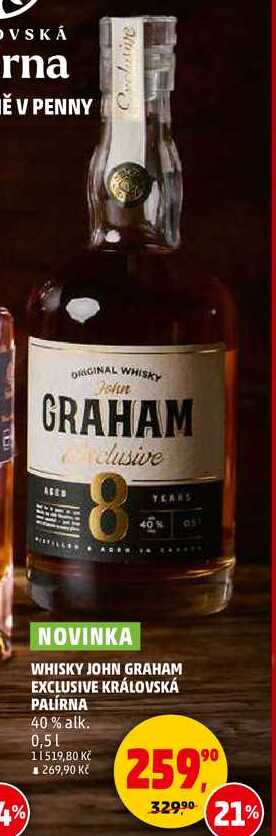 WHISKY JOHN GRAHAM EXCLUSIVE KRÁLOVSKÁ PALÍRNA, 0,5 l