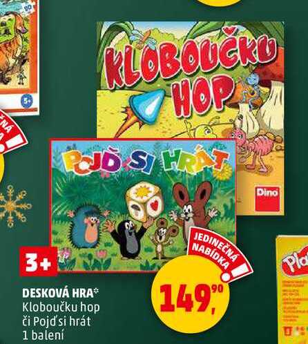 DESKOVÁ HRA Kloboučku hop, Pojď si hrát, 1 balení