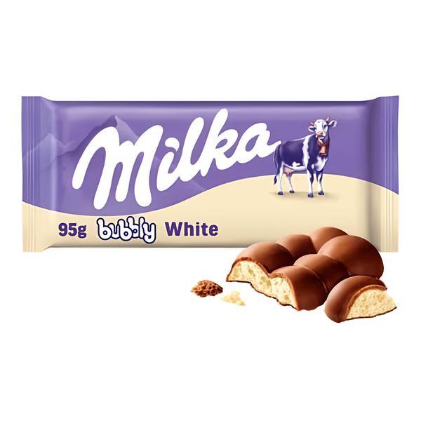 Milka čokoláda Bubbly bílá a mléčná s bublinkami