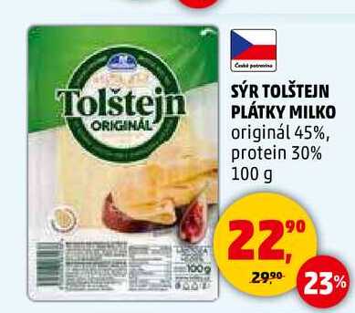 SÝR TOLŠTEJN PLÁTKY MILKO, 100 g