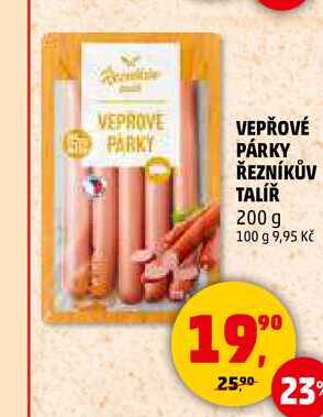 VEPŘOVÉ PÁRKY ŘEZNÍKŮV TALÍŘ, 200 g