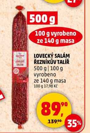 LOVECKÝ SALÁM ŘEZNÍKŮV TALÍŘ, 500 g 