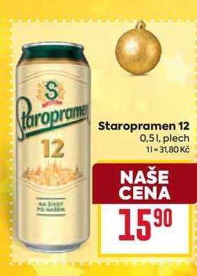 Staropramen 12 0,51, plech 