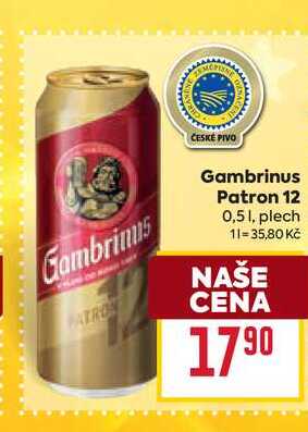 Gambrinus Patron 12 0,51, plech