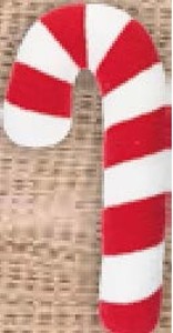 Vánoční dekorační polštář ve tvaru cukrové hůlky