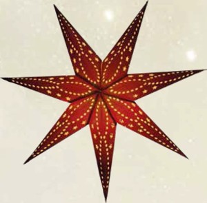 Vánoční LED papírová hvězda do okna