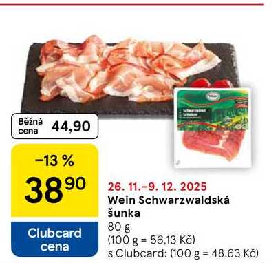 Wein Schwarzwaldská šunka, 80 g  