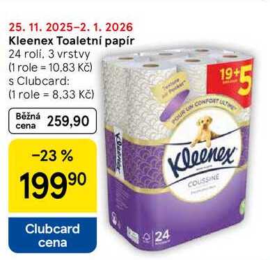 Kleenex Toaletní papír, 24 rolí, 3 vrstvy