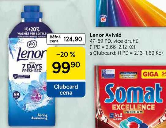 Lenor Aviváž, 47-59 PD, více druhů 