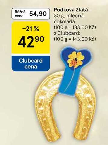 Podkova Zlatá, 30 g. mléčná čokoláda  