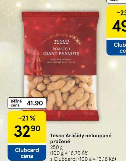 Tesco Arašídy neloupané pražené, 250 g
