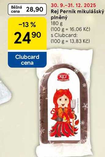 Rej Perník mikulášský plněný, 180 g 
