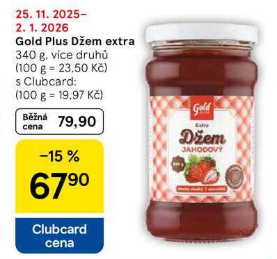 Gold Plus Džem extra, 340 g, více druhů 