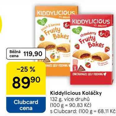 Kiddylicious Koláčky, 132 g, více druhů 