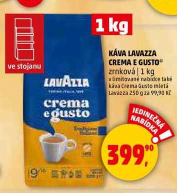 KÁVA LAVAZZA CREMA E GUSTO zrnková, 1 kg 