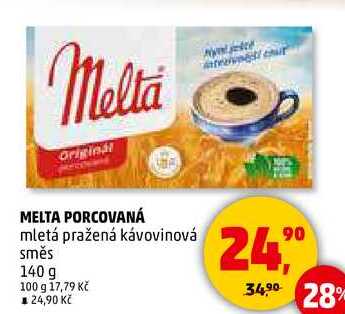 MELTA PORCOVANÁ mletá pražená kávovinová směs, 140 g