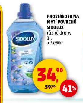PROSTŘEDEK NA MYTÍ POVRCHŮ SIDOLUX, 1 l