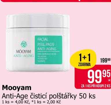 Mooyam Anti-Age čisticí polštářky 50 ks 